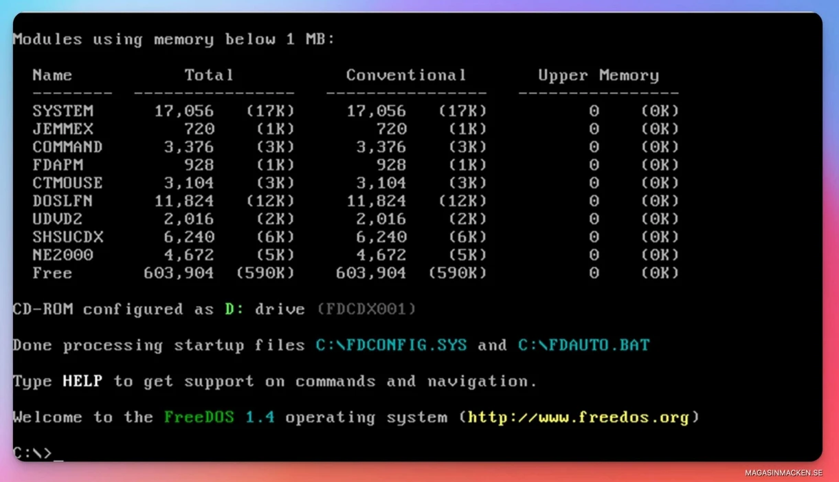 Captura de pantalla de Freedos