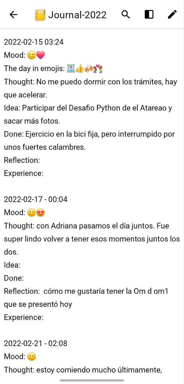 Diario personal en texto plano