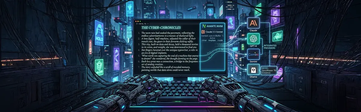 Featured image for Avante.nvim: un asistente de IA dentro de Neovim